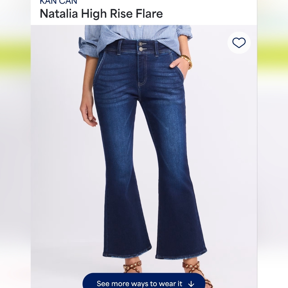 KanCan Women's High Rise Flare Jeans - Dark BlueSize 0